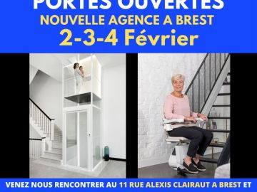 Notre agence de Brest ouvre ses portes ! 
RDV les 2, 3 et 4 février pour essayer nos monte-escaliers 

#monteEscalier #Autonomie #brest #PMR  #stairlifts...