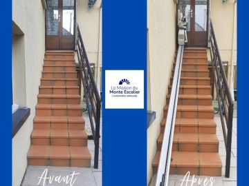 Rendre accessibles les escaliers extérieurs, c'est rapide, et peu encombrant ! 
La Maison du Monte-Escalier 
#accessibilité #PMR #monteEscalier...